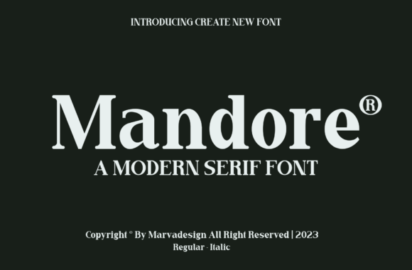 Mandore Serif Font for Modern Editorial Design